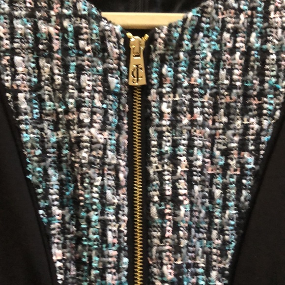 Juicy Couture Black Label mini dress tweed with ponti mix size 6 - Picture 7 of 10